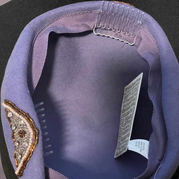 ⏰ NWT Vintage Beaded Wool Beret in Lilac/Lavender Purple - Urban Outfitters - Picture 3 of 5